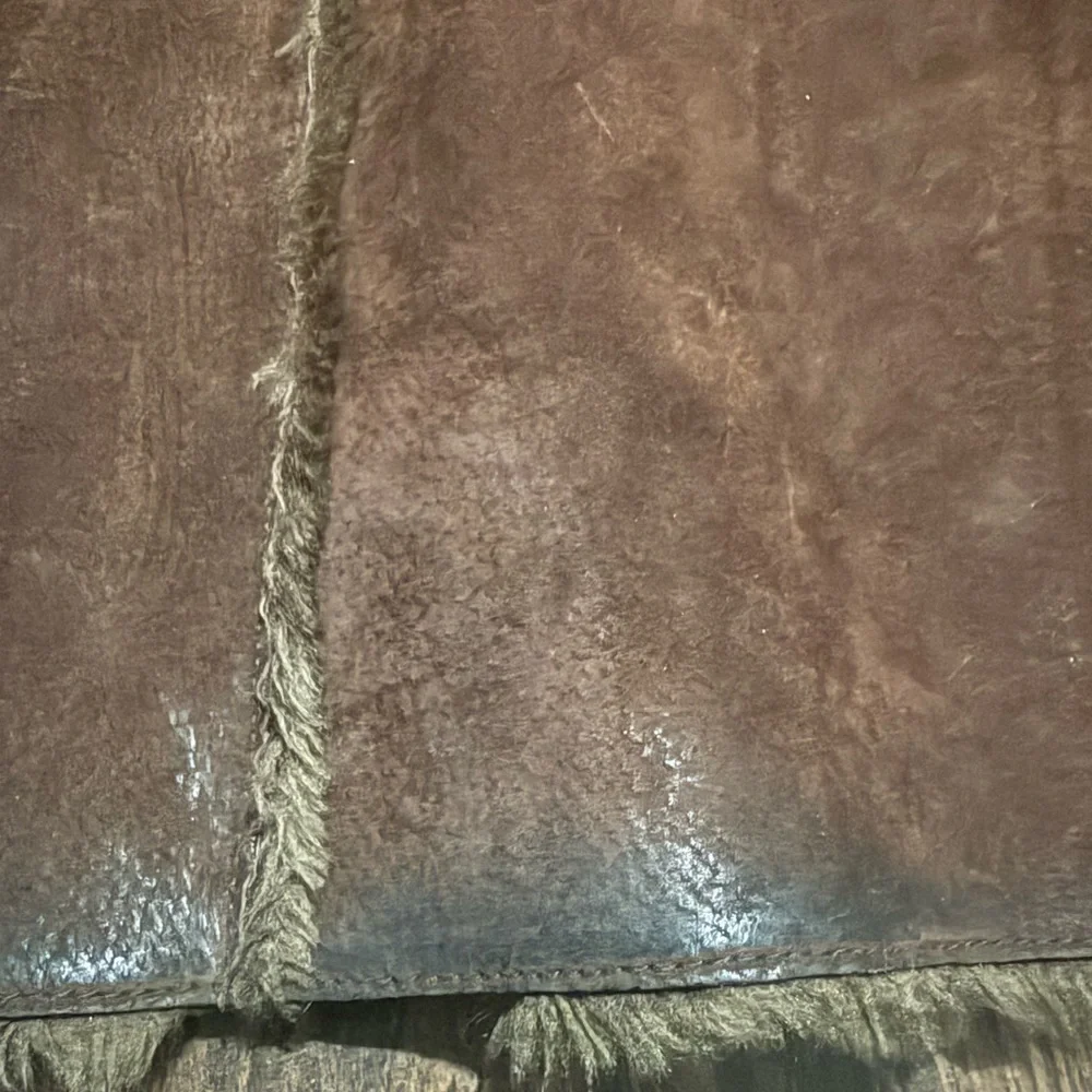 Vintage leather patched Brandon Thomas Fur-Lined Women's Coat